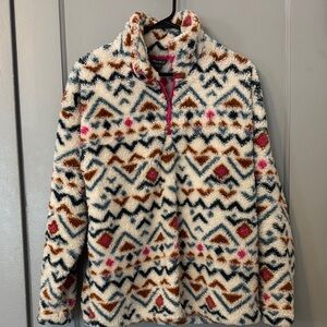 Eddie Bauer Kids Fleece Jacket - Pink, Blue, Brown Pattern